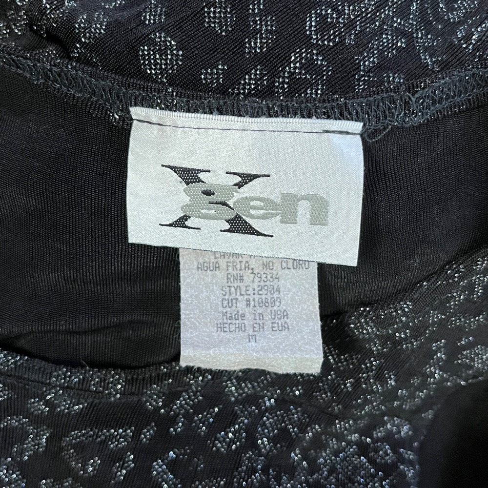 Vintage Gen X‎ 90s Maxi Dress Womens M Black Leopard Print Glitter Slinky USA - Picture 5 of 5